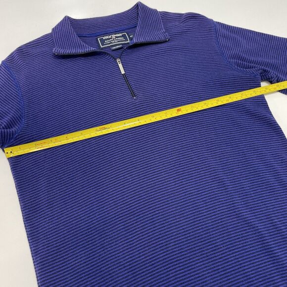 VTG 90’s Ralph Lauren Polo Sport Men’s Purple Stripe 1/4 Zip Rugby Shirt Size M - Picture 6 of 8